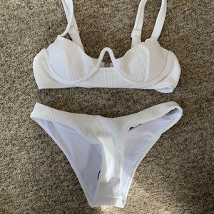 Shein white baths suit size small
